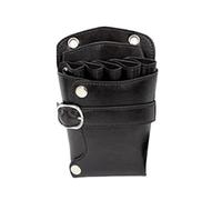 PXAMORTEL Hairdressing Bag PU Leather Hair Scissor Bag Holster Hairdressing Bag Pouch Holder for Hair Stylist Rivet Clips Waist Shoulder Belt Barber Bag(Black)