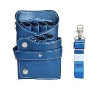 PXAMORTEL Hairdressing Bag PU Leather Hair Stylist Hair Kit Cross Body Belt Fanny Pack Scissors Hairpin Storage Bag Barber Bag(Blue)