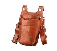 PXAMORTEL Hairdressing Bag Salon Hairdresser Barber Hairdressing Holster Pouch Case Hair Stylist Scissors Bag for Hairdresser, Stylist, Barber Barber Bag(Brown)