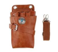 PXAMORTEL Hairdressing Bag Scissor Holster Belt Pouch for Hairdressers Hair Stylist Barber Scissors Shear Hairdressing Waist Holder Barber Bag(Brown)