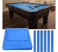 PXAMORTEL Pool Table Cloth Billiard Table Felt 9-foot Pool Table Cloth Nylon Replacement Kit Multicolor 7 Pcs(Blue)