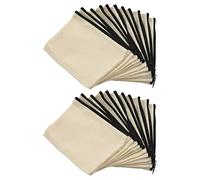 PXAMORTEL Pouch Bags Pencil Case Makeup Bags 24 Pack Canvas Zipper Bags, Blank DIY Craft Pouches for Travel Cosmetic Makeup Bags, Pencil Case, Gift Bags