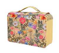 PXAMORTEL Pouch Bags Pencil Case Makeup Bags 250 Slots Colored Pencil Case Organizer with 5 Layer Zipper- Pens Storage Holder Bag for Student Artist C(Yellow)