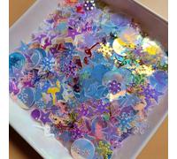 PXAMORTEL Sequins for Crafting Sewing, 10/20g Mixed Color Bulk Love Five-Pointed Star Crystal Glitter Sparkling Crafts Decoration DIY Accessories 4/15mm(Crystal mix 20g)