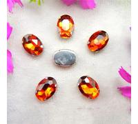 PXAMORTEL Sew on Rhinestone Glass Crystals, Silver 7 Sizes Colors Mix Oval Shape Sew On Rhinestone Beads DIY Trim(6x8mm 50pcs A11 Tea color)