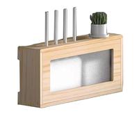 PXAMORTEL Wood Cable Management Box WiFi Router Box Pine Wood Acrylic Cover Cable MGMT Wall Mount Multicolor Multiple Sizes(Log Color,45.3x10x20cm)