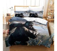 PXBDUASIE King Kong 3D Printed Duvet Cover Set Bedding Set,Soft Microfiber Pillowcases,Hidden Zipper Science Fiction Quilt Cover Easy Care Comforter Cover for Kids Boys Girls Teens Single（140x200cm）