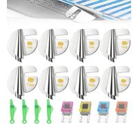 PXBSNB 8 PCS Sewing Machine Rolled Hem Presser Foot, 8 Sizes Rolled Hem Presser Foot mit 4 Sewing Clips, Stainless Steel Narrow Sewing Machine Foot Accessories for Household Industry DIY Crafts