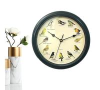 Pxcewdcx 25cm Wall Art Wall Clock, Singing Bird Clock, Cuckoo Hanging Talking Chiming, Sturdy Decor Featuring Outdoor Birds Theme Bird With 12 Native Species For Family Friends