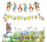 Pxcewdcx 5 Pieces Happy Easter Garland, Easter Paper Animals Garland, Cute Bunny Carrot Bunting, Colourful Hanging Garlands, Easters Bunting Garlands For Easters Favors Home Photo Props Spring Decor