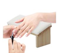 Pxcewdcx Arm Rest for Nails, Wooden PU Leather Bevel Design Arm Pads for Manicure, Sturdy Nail Polishing Arm Rest, Comfortable Accessories for Enhanced Client Experience