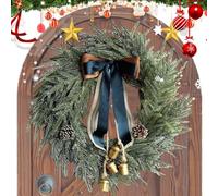 Pxcewdcx Christmas Door Wreath - Artificial Bow Bell Decorations - Holiday Decoration for Christmas Decorators Front Door Mantel Fireplace Window Wall Entrance Indoor Outdoor
