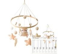 Pxcewdcx Crib Mobile | Felt Neutral Baby Crib Toys - Soft Toy Sensory Bedding Neutral Design Handmade Decor for Girl Play Tummy Bedroom Nursery Home