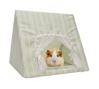Pxcewdcx Hedgehog Cage - Soft Bunny Triangle Hideaway | Chinchilla Cage Accessories Small Tent, Chic Green White Ferret Hideaway for Sleeping Relaxing