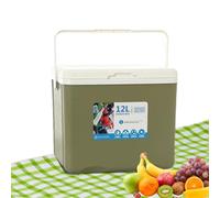 Pxcewdcx Insulated Box for Car | 12L Long-Lasting Cooling Box for Hot Cold Insulation - Camping Ice Retention Food Box with Ergonomic Handle for Breast Milk, Fruit, Beverage, Juice