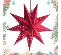 Pxcewdcx Paper Star Lampshade, Lampshade Light Up Stars with Light String, Large Paper Stars Lanterns, Warm White Fairy Lights, Hollow Lampshades Nine-Point Decor Ornament for Camping Christmas Room