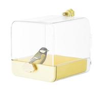 Pxcewdcx Pet Bird Bath,Transparent Bird Shower Bathtub - Caged Parrot Bathing Tub with Bottom Drawer, Bird Cage Accessories with Hooks for Little Bird Parrots