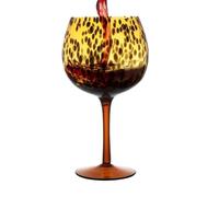 Pxcewdcx Red Wine Glasses,610ml Leopard Print Vintage Goblets | Goblets Glassware | for Friends Birthday Party Christmas Wedding Whiskey Kitchen Bar Thanksgiving Beer