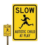 Pxcewdcx Slow Sign for Kids - High Visibility Reflective Caution Signage - Slow Down Kids Warning Sign - for Street Lawn Schools Park Sidewalk Driveway Community
