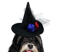 Pxcewdcx Small Dog Hat, Cat Costume Witch Hat, Adjustable Dress up Accessory for Pets Festival Celebration Cosplay Family Gathering Stage Show Party Holiday Masquerade