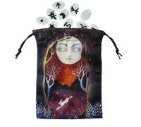 Pxcewdcx Tarot Bags and Pouches,Drawstring Velvet Dice Pouch - Double Sided Printing Dice Organizer for Carrying Daily Travel Offices Classroom Camping Home Outdoor Car Garden