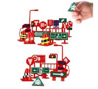 Pxcewdcx Traffic Signs for Kids - Portable 28 Pieces Educational Learning Game,Street Signs Toy | for Holiday Party Home Living Room Halloween Easter Garden Indoor Outdoor Classroom School