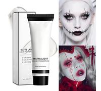 Pxcewdcx White Body Paint - Liquid Foundation Makeup,37ml Portable Smudge-Proof Matte Foundation Liquid for Cosplay Children Halloween Stage Party Christmas Kids Activities