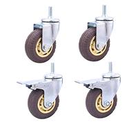 PXDOHQAW Castors Heavy Duty Stem M12 Thread Transporters with Brake Silent Swivelniture Trolley Wheels for Cart 4 Packs/Sier, /3 inch