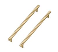 PXDOHQAW Gold Kitchen Door Handles,2 Pcs Cabinet Handles Solid Brass,T-Spulls Kitchen Drawer Knobs with Screws/Gold/Hole Spacing:260Mm/10.2In