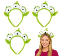 PXDUCN Alien Headband, Alien Costume, 3 Pcs Green Fascinator Halloween Accessory, Alien Headband for Kids and Adults for Parties and Cosplay Events
