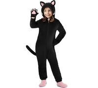 PXDUCN Cat Costumes for Kids, Halloween Costumes, Cat Costume Set for Girls Animal Dress, for Kids Girls Animal Theme Party Halloween Carnival Christmas Fancy Dress (Black Cat, L)
