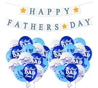 PXDUCN Fathers Day Decorations, 31 Pcs: Banner & 30 Balloons (10 Red, 10 Blue, 10 Yellow), Perfect for Fathers Day Parties