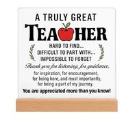 PXDUCN Gifts for Teachers, Thank You Gift, 3.93x3.93x0.39INCH Acrylic Keepsake for Classroom Appreciation, Personalized Teacher Gift, for Leaving, Birthday, Presents for Teacher from Students