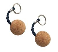 PXHNHTBF 2Pcs Flat Smooth Edge Floating Cork Keyrings Strong Water Buoyant Key Ring Stable Reliable Floatable Keychain for Kayaking Sailing Surfing Water Sports