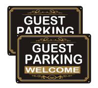 PXIYOU Welcome Guest Parking Signs Visitor Parking Only Sign Safety Warning Signs Easy Mounting Indoor Outdoor Use 2Pack-8 X 12 Inch