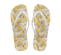 Pxjivorg Women's Summer Beach Flip-Flops Comfortable Slip-On Non-Slip Home Non-Slip Silent Sandals White Sizes 7
