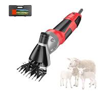 Pxkmouy Electric Professional Sheep Shears,6 Speeds Heavy Duty Animal Grooming Clippers for Sheep Alpacas Goats Heavy Duty Trimmer Portable Electric Hair Fur Grooming Clippers,Horsehair Red