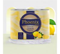 PXLM18 18-Roll Bulk Pack: Quilted 3-Ply Lemon-Scented Toilet Rolls, UK Made, 150 Sheets/Roll, Sustainable Virgin Pulp