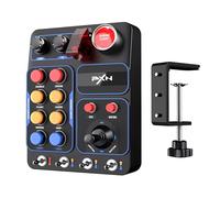 PXN CB1 Button Box, ETS2 Buttons Box, PC Control Box for Racing, Truck, Flight & Farm Simulator Games | 19 Sim Buttons & Switches, Adjustable RGB Lighting, Mounting Clamp