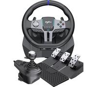 PXN V9 Gen2 Gaming Steering Wheel with Pedals and Shifter - 270°|900° Racing Wheel, Vibration Feedback, Hall Effect Pedal, Paddle Shifters, Tools APP - Steering Wheel for PC, PS3, PS4, Xbox