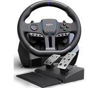 PXN V900 Gen2 Gaming Steering Wheel with Hall Pedals - 16 Bit, 280mm, 270°/900°, Vibration Feedback, Paddle Shifters, Companion App, Fixing Clamps - Racing Wheel for PC, Xbox, PS4, PS3, and Switch