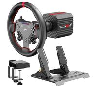 PXN VD4 Bundle Direct Drive Racing Wheel - 4Nm Servo Motor Base with Quick Release, W AS Gaming Steering Wheel, PD HM Brake & Throttle Pedals, Table Clamp - Compatible with PC Windows