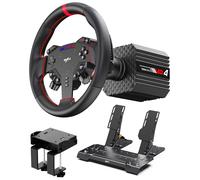 PXN VD4 Direct Drive Racing Wheel Bundle - 4Nm Servo Motor Base, 11 in Steering Wheel with Quick Release, Hall Effect Pedals, Table Clamp, PC Tuning Software Support, Racing Simulator Set for Windows
