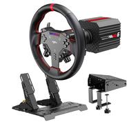 PXN VD6 Direct Drive Racing Wheel Bundle - 6 Nm Servo Motor Base with Quick Release, W AS Gaming Steering Wheel (28 cm), PD HM 2-Pedal, Z9 Clamp, PC Tuning Software Support - For Windows PC