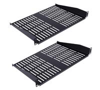 Pxoerzy 2PCS 1U Server Rack Shelf, Suitable for 19" Network Equipment Racks and Cabinets, Ventilated Cantilever Tray, Depth of 12 inches, Well-Ventilated (12")