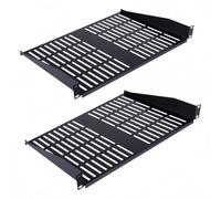 Pxoerzy 2PCS 1U Server Rack Shelf, Suitable for 19" Network Equipment Racks and Cabinets, Ventilated Cantilever Tray, Depth of 10 inches, Well-Ventilated (10")