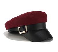 PXPLDYY Beret Hat Women Beret Military Cap Women Casual Flat Hats Captain Cap Trucker Pu Leather Travel Cadet Painter'S Octagonal Hat,Style10,One Size