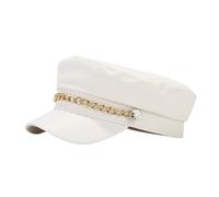 PXPLDYY Beret Hat Women Beret Military Cap Women Casual Flat Hats Captain Cap Trucker Pu Leather Travel Cadet Painter'S Octagonal Hat