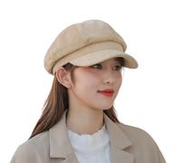 PXPLDYY Beret Hat Women Hats For Women Retro Version Of The Octagonal Hat Four Seasons Literary Leisure Beret Cap,Khaki,56-58Cm