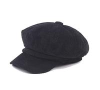 PXPLDYY Beret Hat Women Newsboy Cap Beret Female Autumn Winter Hats For Women Octagonal Cap Vintage Painter Hat,Black,One Size